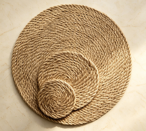 Japanese Natural Linen Cotton Woven Placemats, Eco Heat Resistant Table Mats, Round Anti-Scald Plate Bowl Coaster Set for Home Dining Table Core Product Advantages